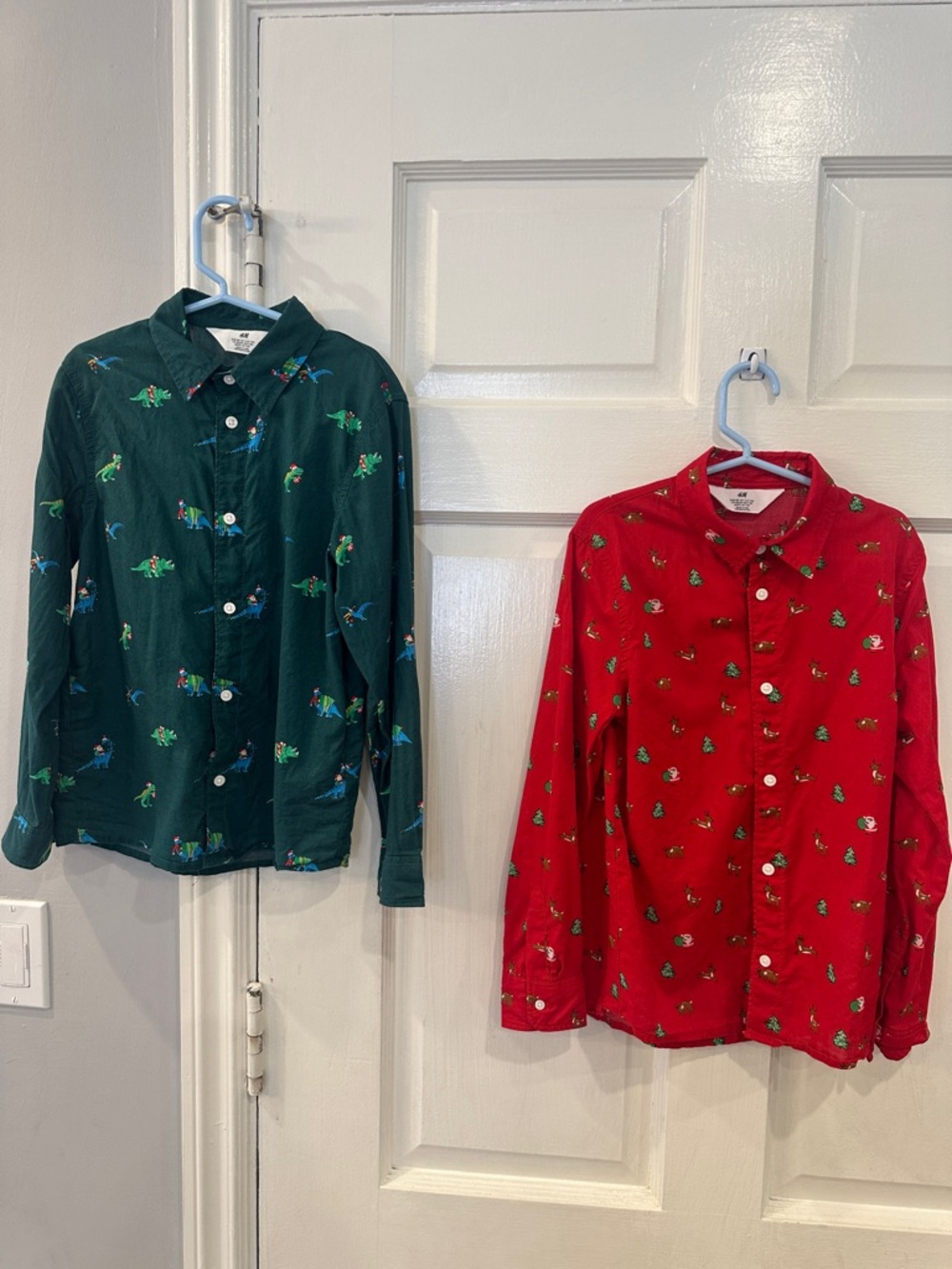 Bundle of H&M Boys Holiday Button-Down Shirts Size 7